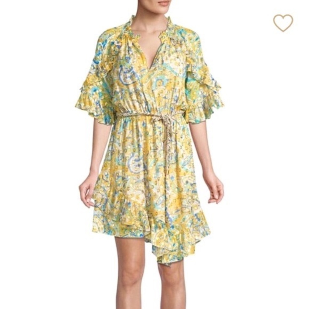 Shoshanna Giada Metallic Asymmetric Dress